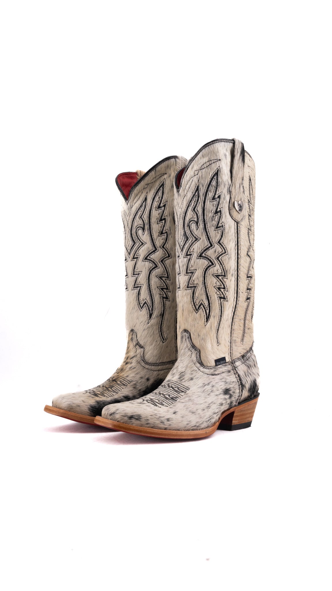 Alexa Cowhide Red Bottom Frontier Toe Cowgirl Boot Size 8.5 Box XW11
