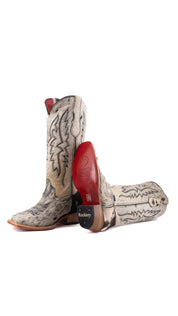 Alexa Cowhide Red Bottom Frontier Toe Cowgirl Boot Size 8 Box XW10