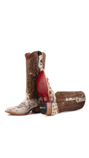 Alexa Cowhide Red Bottom Snip Toe Cowgirl Boot Size 7 Box XW7