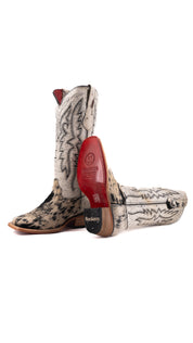 Alexa Cowhide Red Bottom Frontier Toe Cowgirl Boot Size 6.5 Box XW6