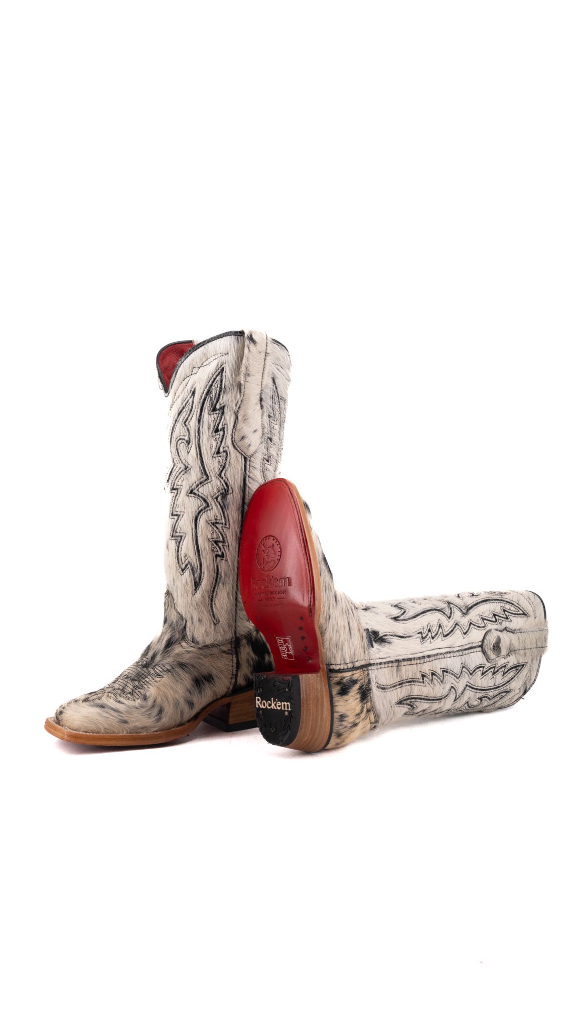 Alexa Cowhide Red Bottom Frontier Toe Cowgirl Boot Size 6 Box XW5