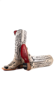 Alexa Cowhide Red Bottom Frontier Toe Cowgirl Boot Size 5 Box XW2