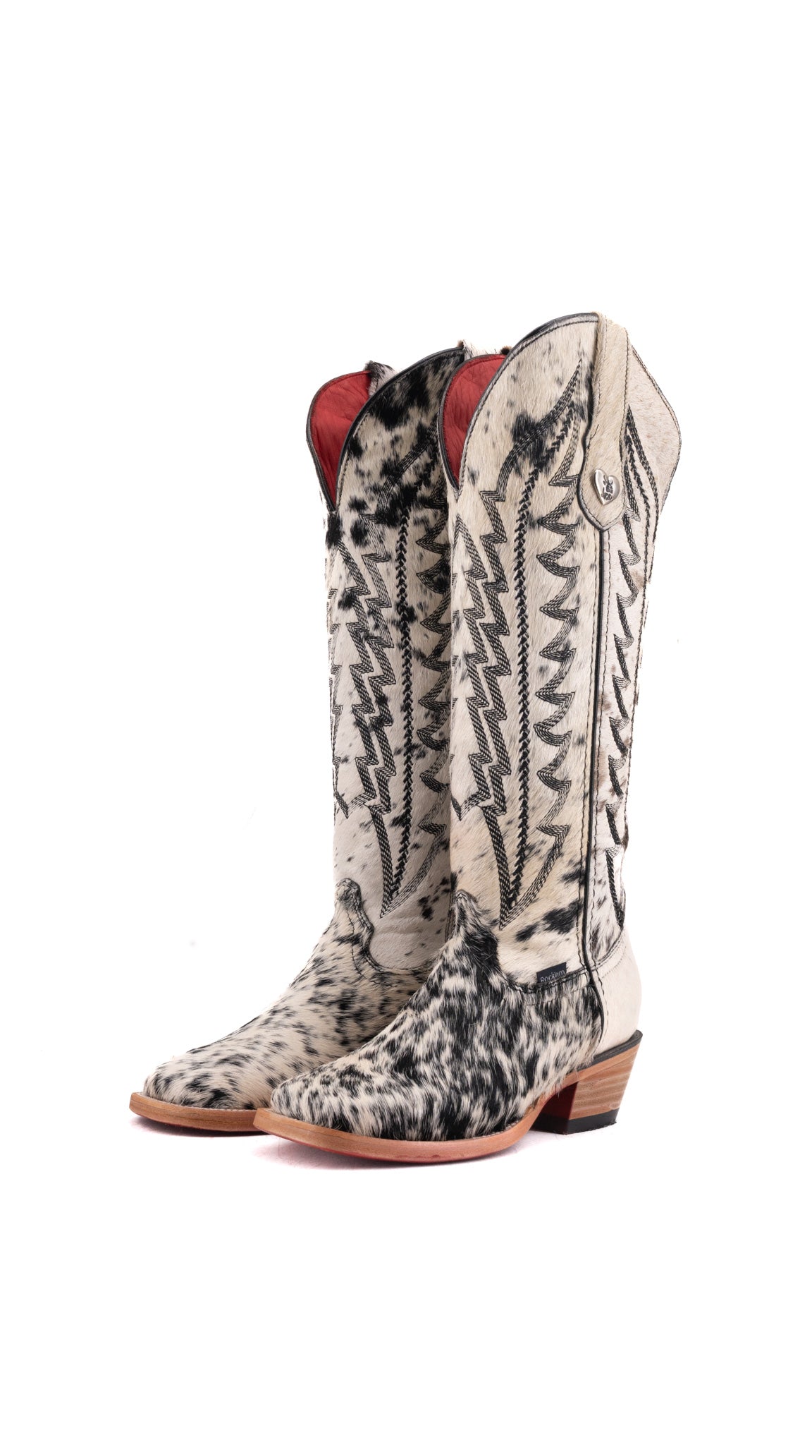 Charlotte Tall Red Bottom Cowhide Square Toe Cowgirl Boot Size 5 Box WW54