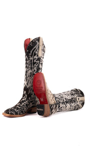 Charlotte Tall Red Bottom Cowhide Square Toe Cowgirl Boot Size 5 Box WW55