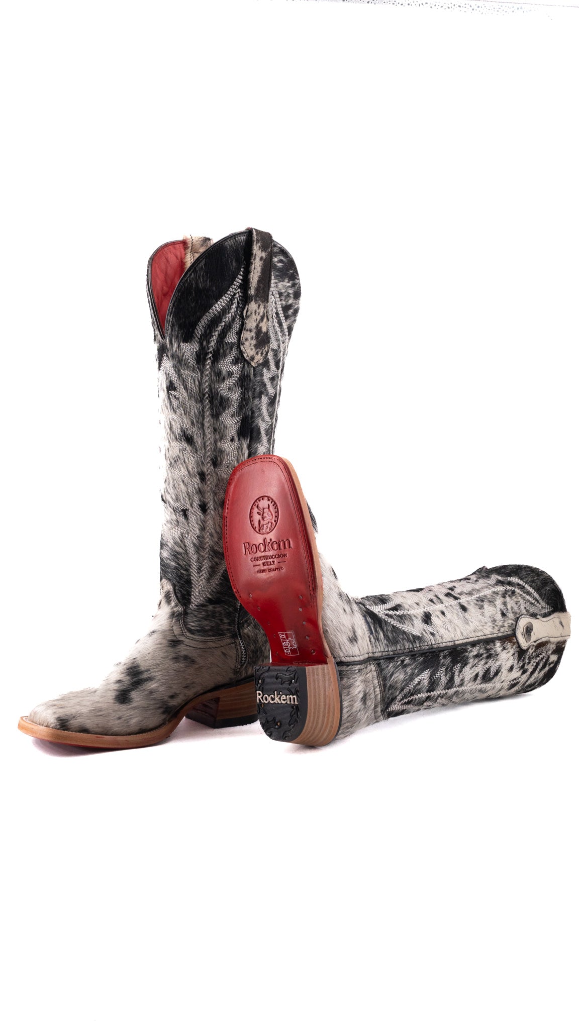 Charlotte Tall Red Bottom Cowhide Square Toe Cowgirl Boot Size 5.5 Box WW56