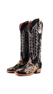 Charlotte Tall Red Bottom Cowhide Square Toe Cowgirl Boot Size 5.5 Box WW57