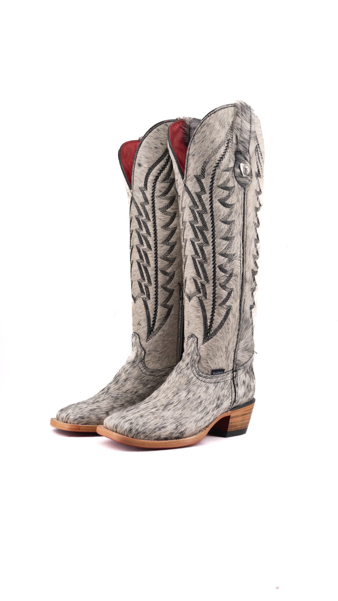 Charlotte Tall Red Bottom Cowhide Square Toe Cowgirl Boot Size 6 Box WW60