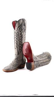 Charlotte Tall Red Bottom Cowhide Square Toe Cowgirl Boot Size 6 Box WW60