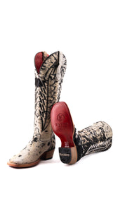 Charlotte Tall Red Bottom Cowhide Square Toe Cowgirl Boot Size 6 Box WW61