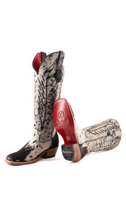 Charlotte Tall Red Bottom Cowhide Square Toe Cowgirl Boot Size 6 Box WW62