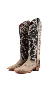 Charlotte Tall Red Bottom Cowhide Square Toe Cowgirl Boot Size 7 Box WW66