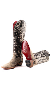 Charlotte Tall Red Bottom Cowhide Square Toe Cowgirl Boot Size 7 Box WW66