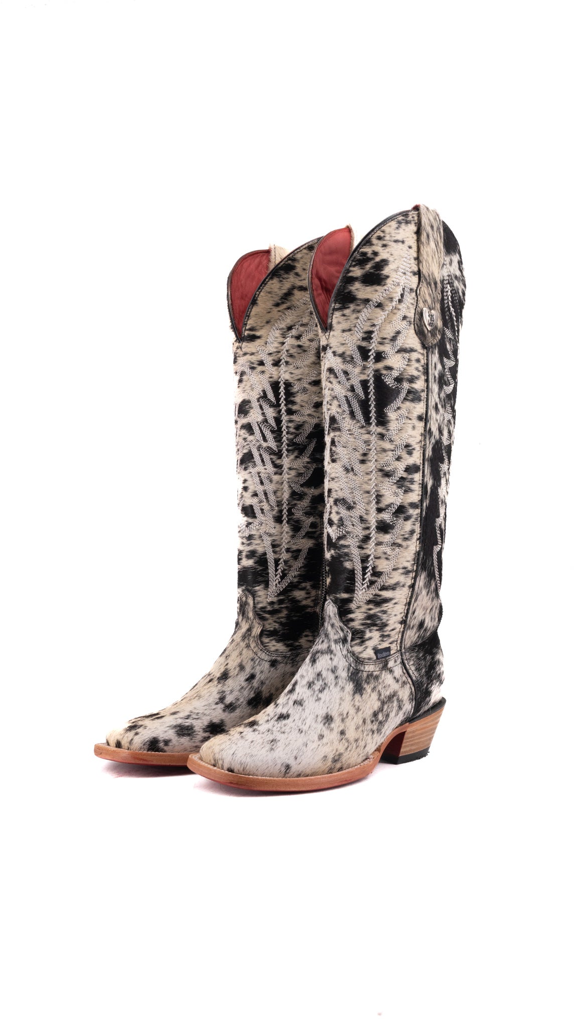 Charlotte Tall Red Bottom Cowhide Square Toe Cowgirl Boot Size 7.5 Box WW67