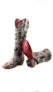 Charlotte Tall Red Bottom Cowhide Square Toe Cowgirl Boot Size 7.5 Box WW67