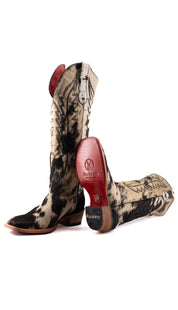 Charlotte Tall Red Bottom Cowhide Square Toe Cowgirl Boot Size 8 Box WW69