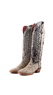 Charlotte Tall Red Bottom Cowhide Square Toe Cowgirl Boot Size 8 Box WW70