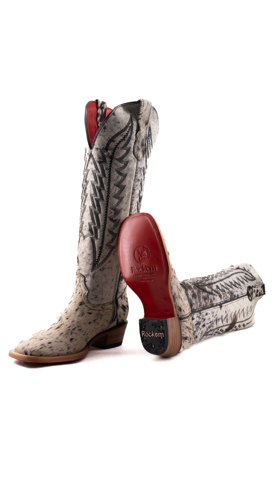 Charlotte Tall Red Bottom Cowhide Square Toe Cowgirl Boot Size 8 Box WW70