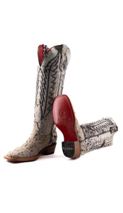 Charlotte Tall Red Bottom Cowhide Square Toe Cowgirl Boot Size 8 Box WW70