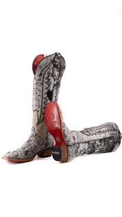 Charlotte Tall Red Bottom Cowhide Square Toe Cowgirl Boot Size 8 Box WW71