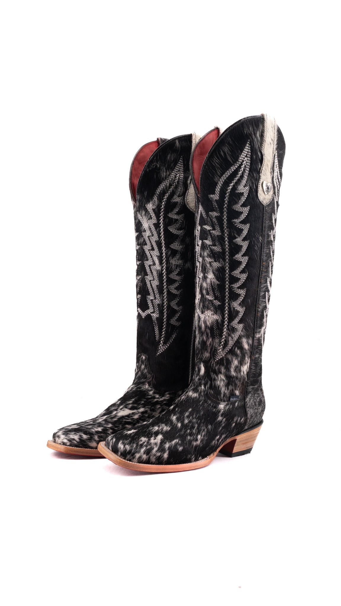 Charlotte Tall Red Bottom Cowhide Square Toe Cowgirl Boot Size 8.5 Box WW76