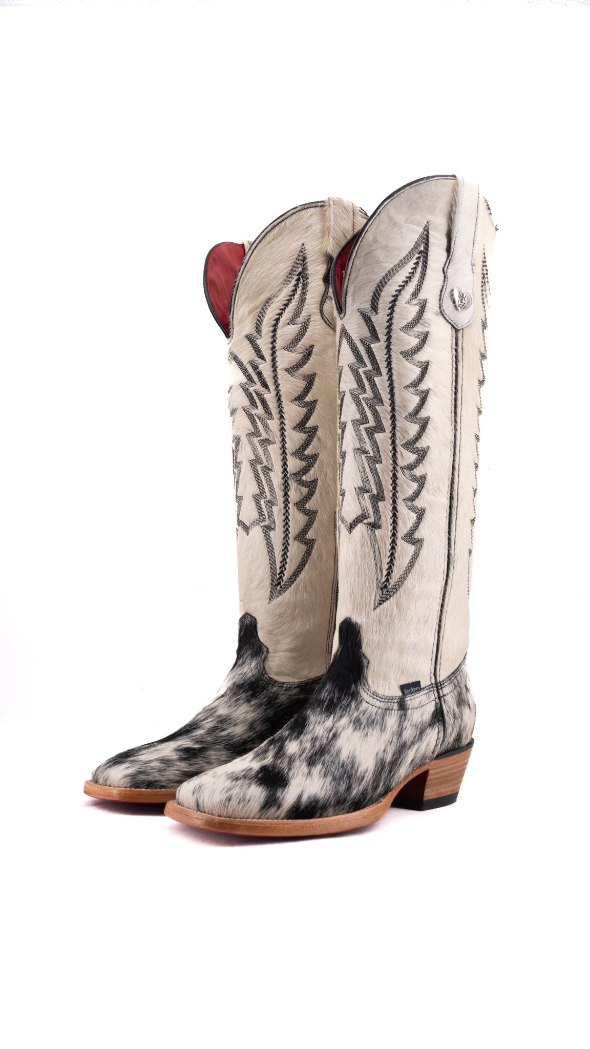 Charlotte Tall Red Bottom Cowhide Square Toe Cowgirl Boot Size 9 Box WW78