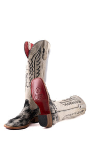 Charlotte Tall Red Bottom Cowhide Square Toe Cowgirl Boot Size 9 Box WW78