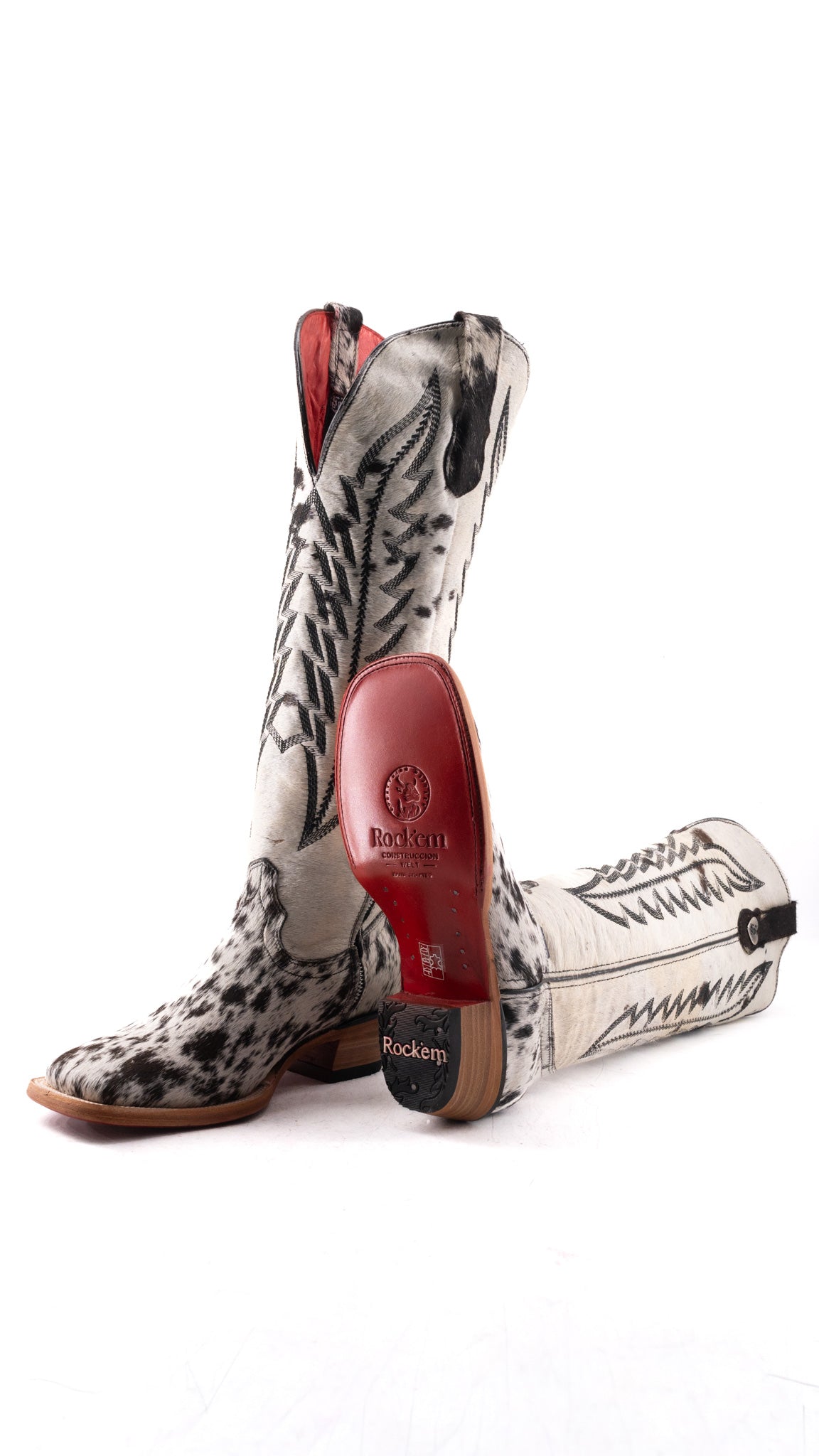 Charlotte Tall Red Bottom Cowhide Square Toe Cowgirl Boot Size 9 Box WW79