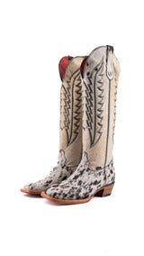 Charlotte Tall Red Bottom Cowhide Square Toe Cowgirl Boot Size 9 Box WW80