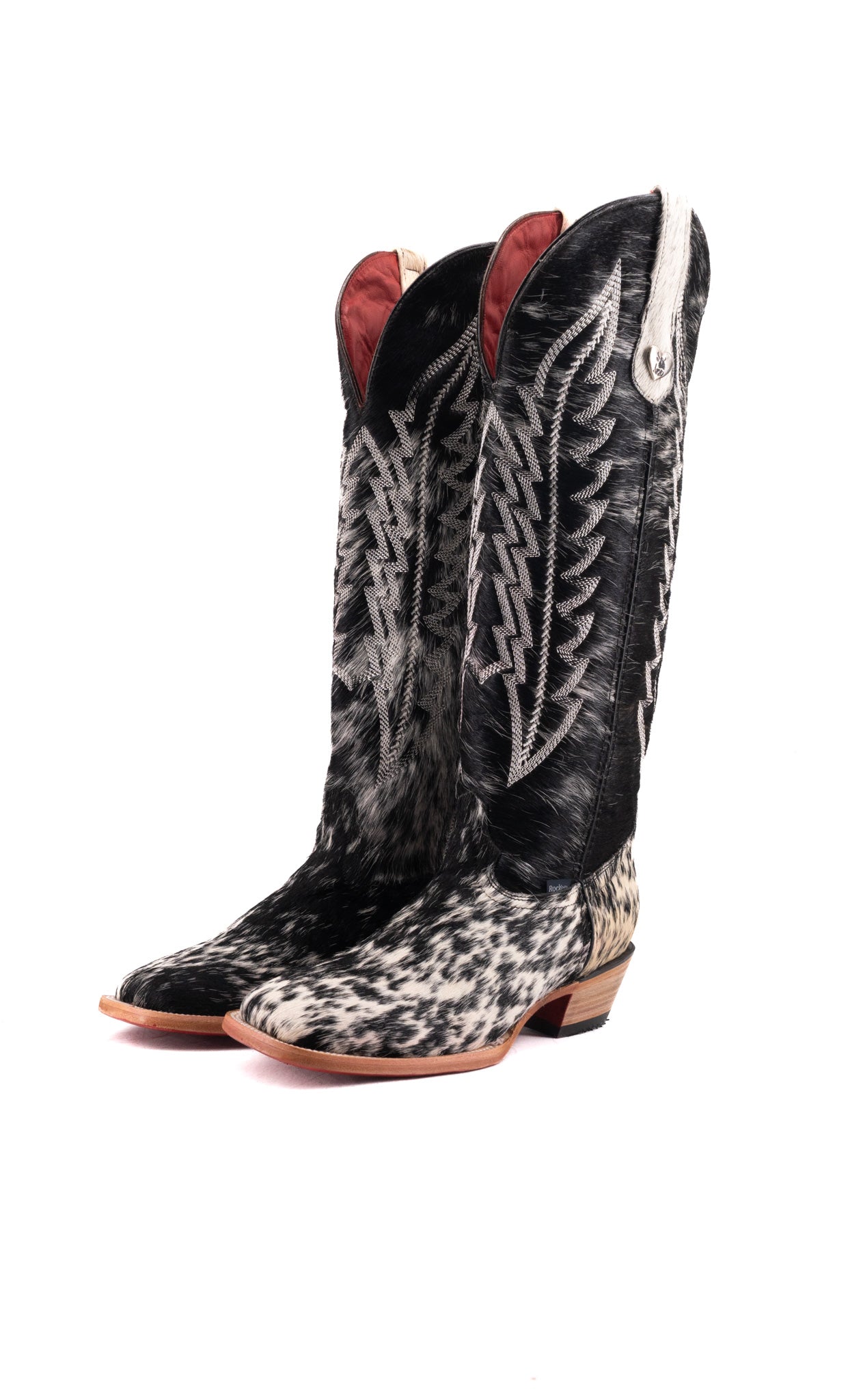 Charlotte Tall Red Bottom Cowhide Square Toe Cowgirl Boot Size 9.5 Box WW82