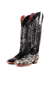 Charlotte Tall Red Bottom Cowhide Square Toe Cowgirl Boot Size 9.5 Box WW82