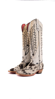 Charlotte Tall Red Bottom Cowhide Square Toe Cowgirl Boot Size 9.5 Box WW83