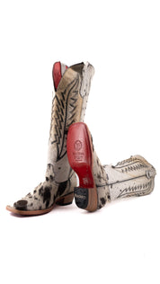 Charlotte Tall Red Bottom Cowhide Square Toe Cowgirl Boot Size 9.5 Box WW83