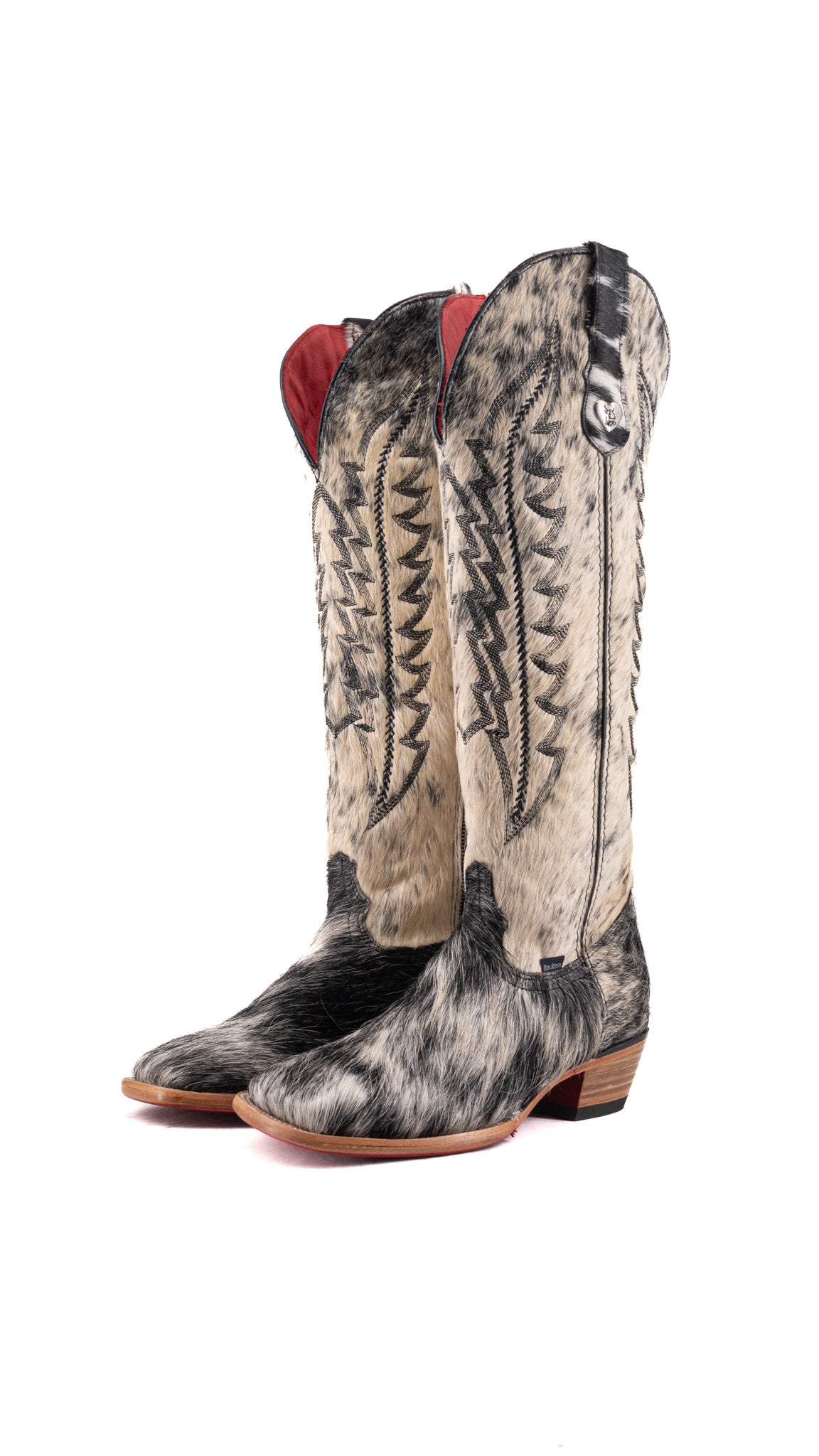 Charlotte Tall Red Bottom Cowhide Square Toe Cowgirl Boot Size 10 Box WW85