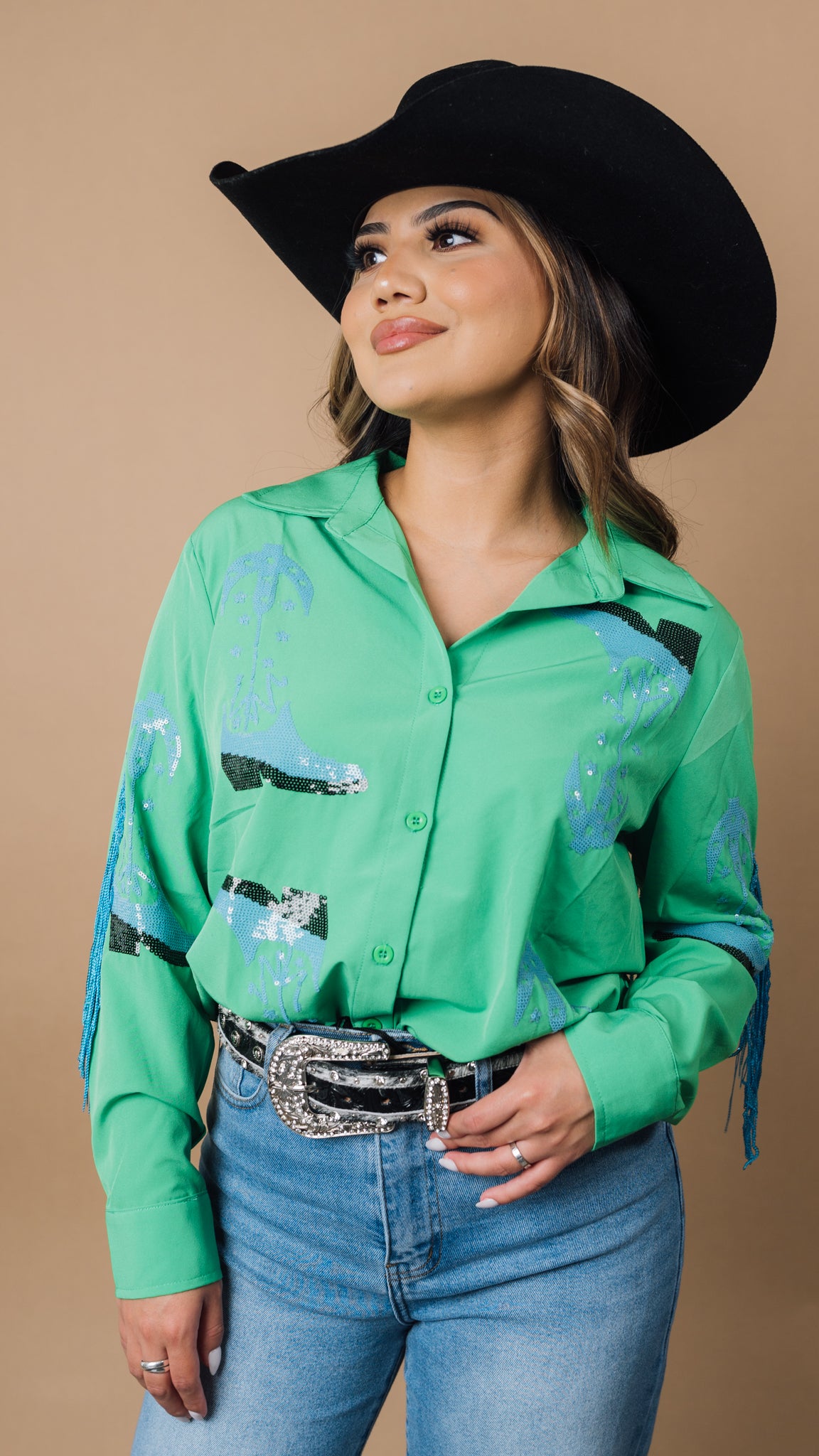 Cowgirl Sequin Button Up JJ