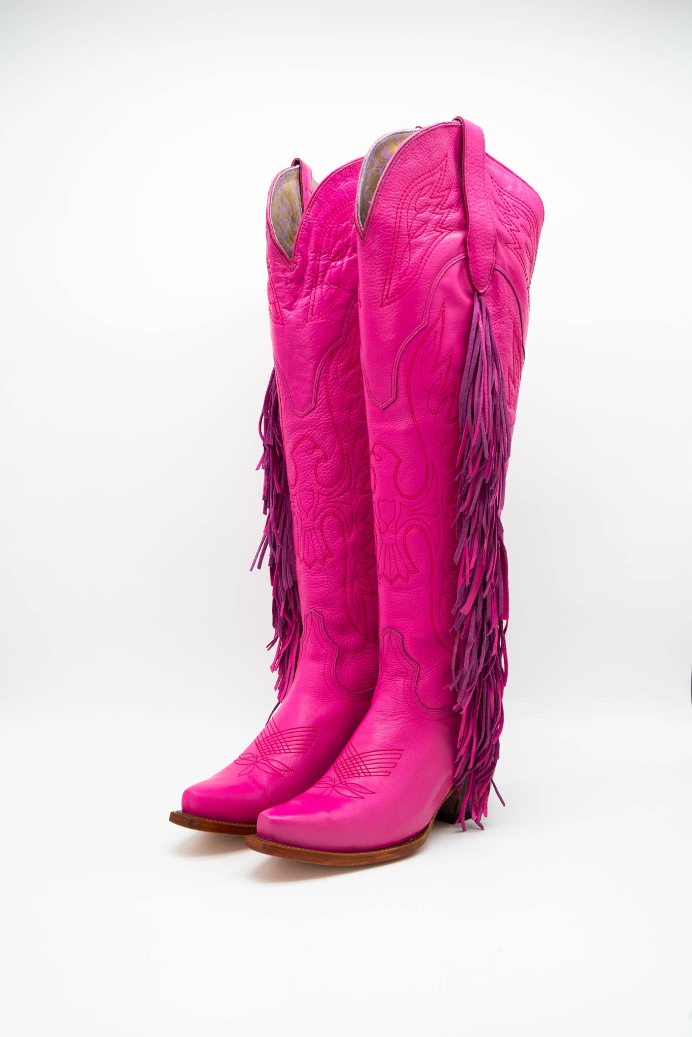 Juany XL Fringe Rainbow Snip Toe Cowgirl Boot