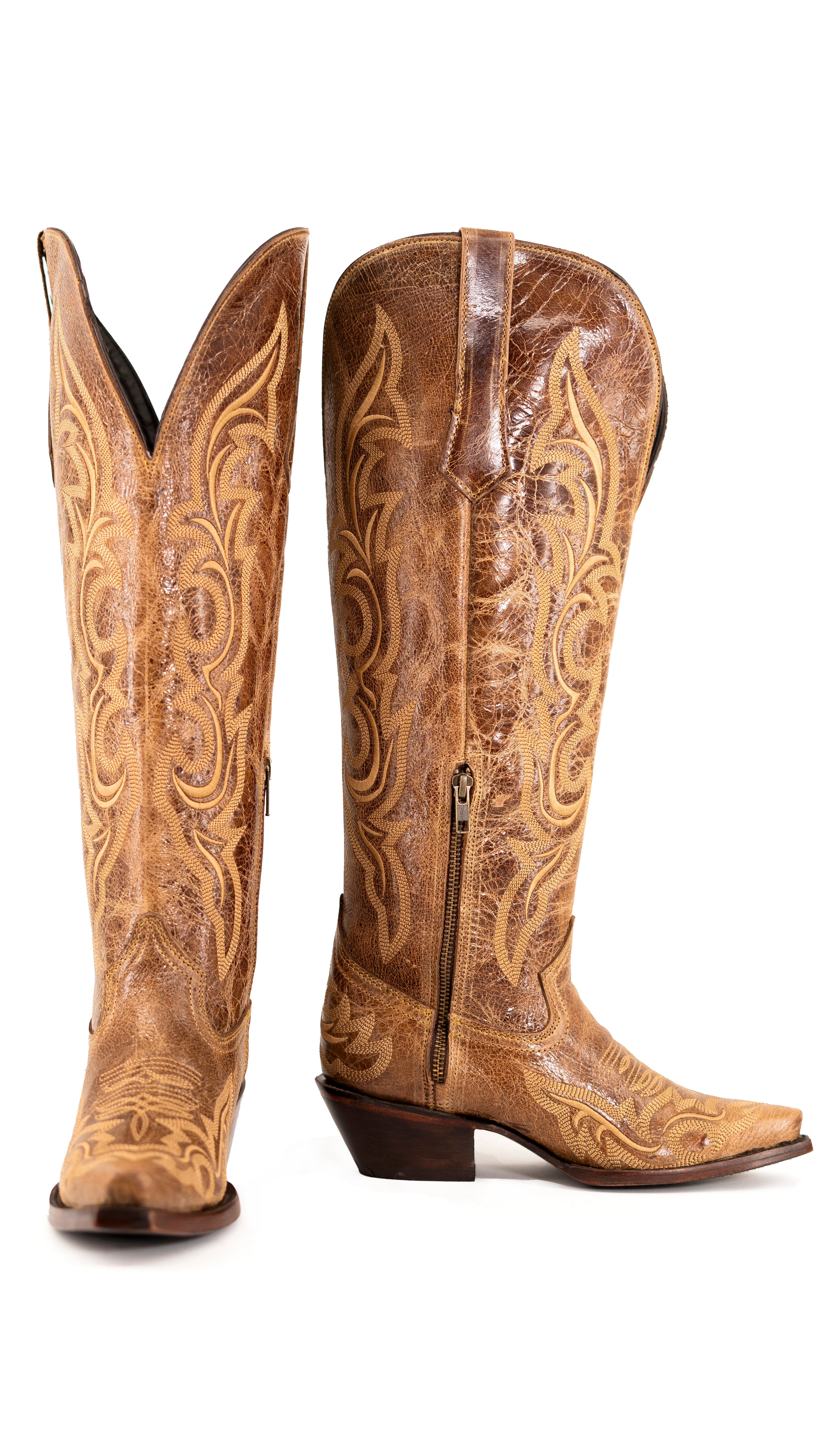 Jenny Tall Wide Calf Snip Toe Cowgirl Boot