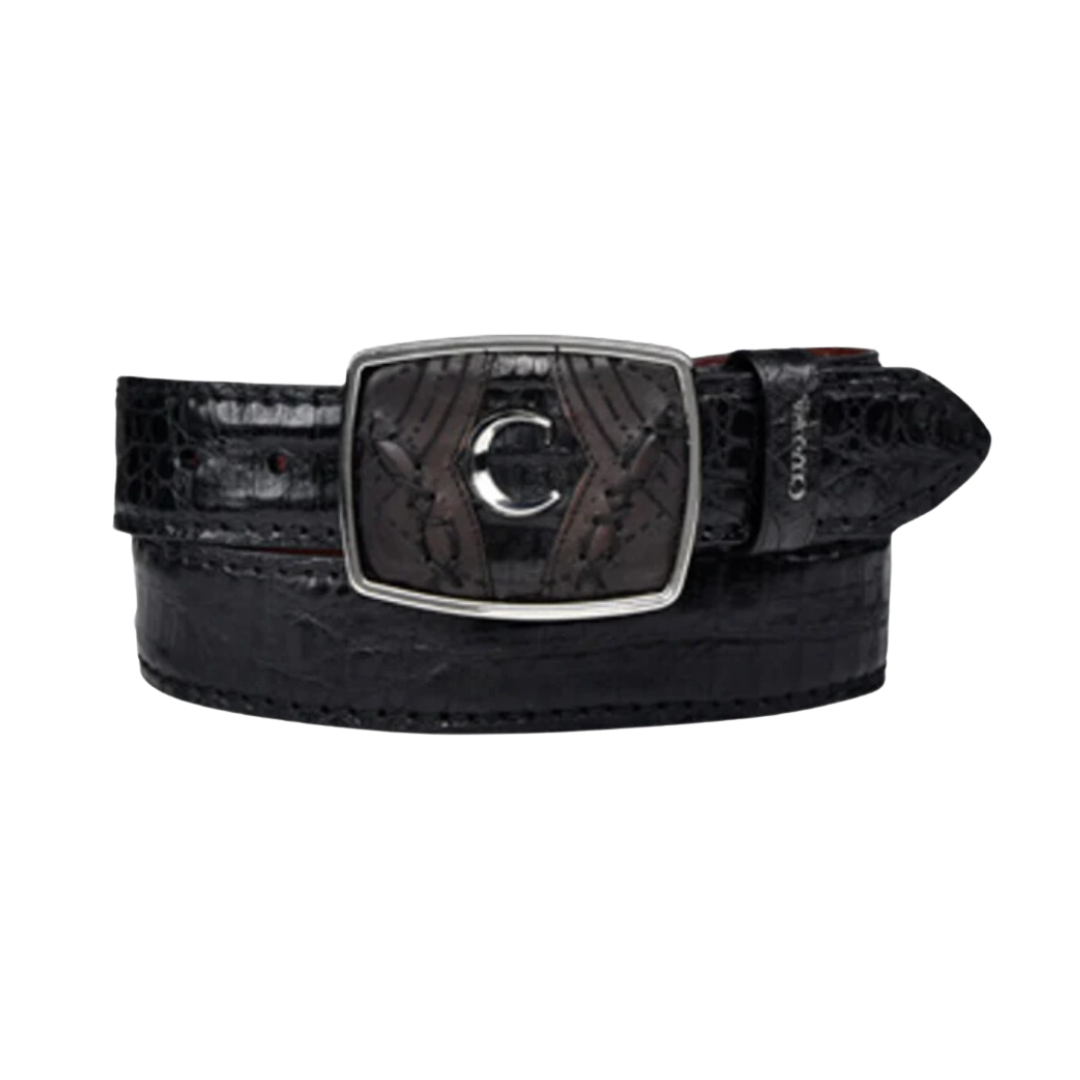 Cuadra BC349 MN Plunge Black Caiman Laser Belt