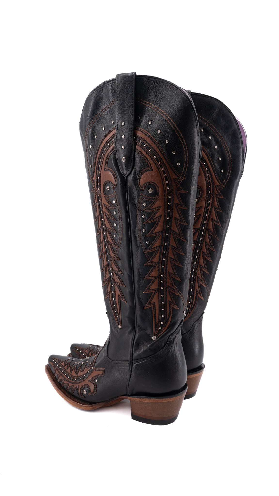 Amanda Tall Wide Calf Friendly Snip Toe Cowgirl Boot
