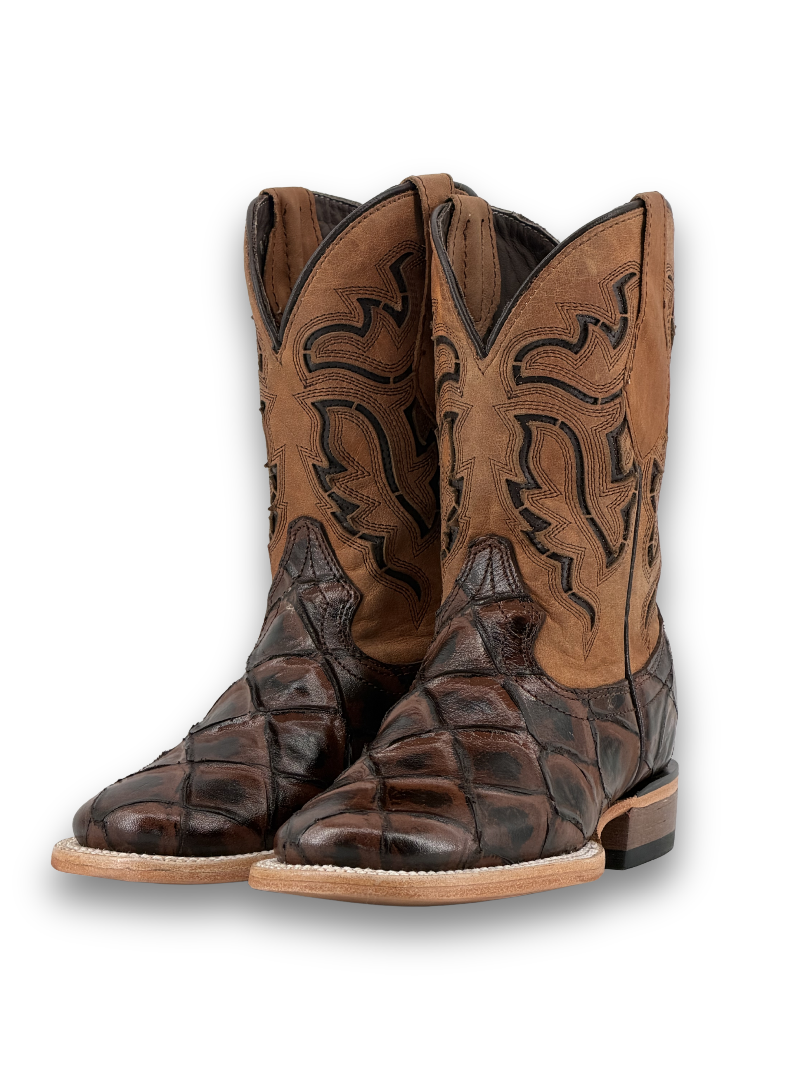 Little Bruce Big Bass Pirarucu Square Toe Cowboy Boot