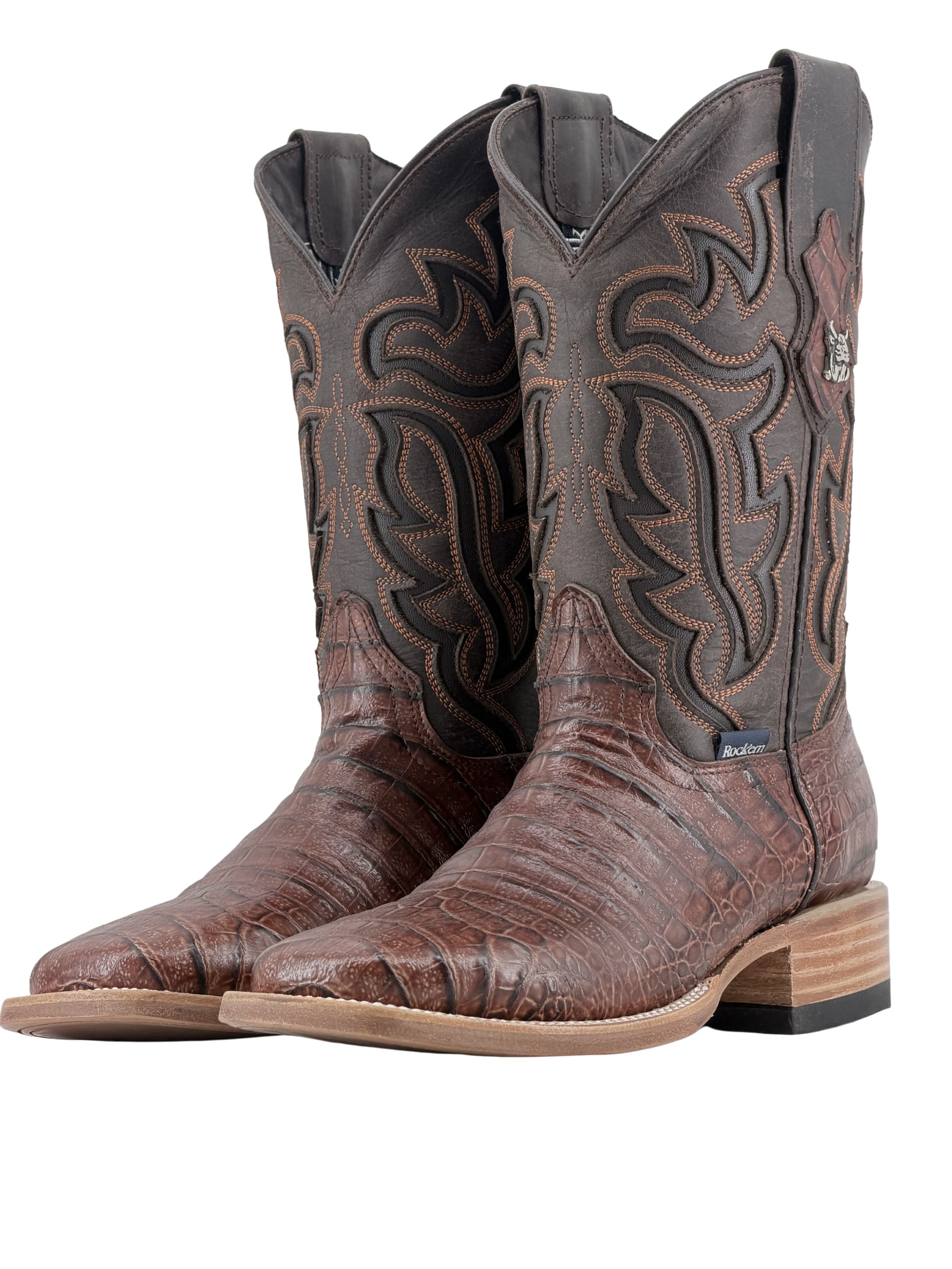 Bruce Belly Caiman Square Toe Cowboy Boot