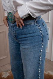 Pearl Trim Denim Jeans