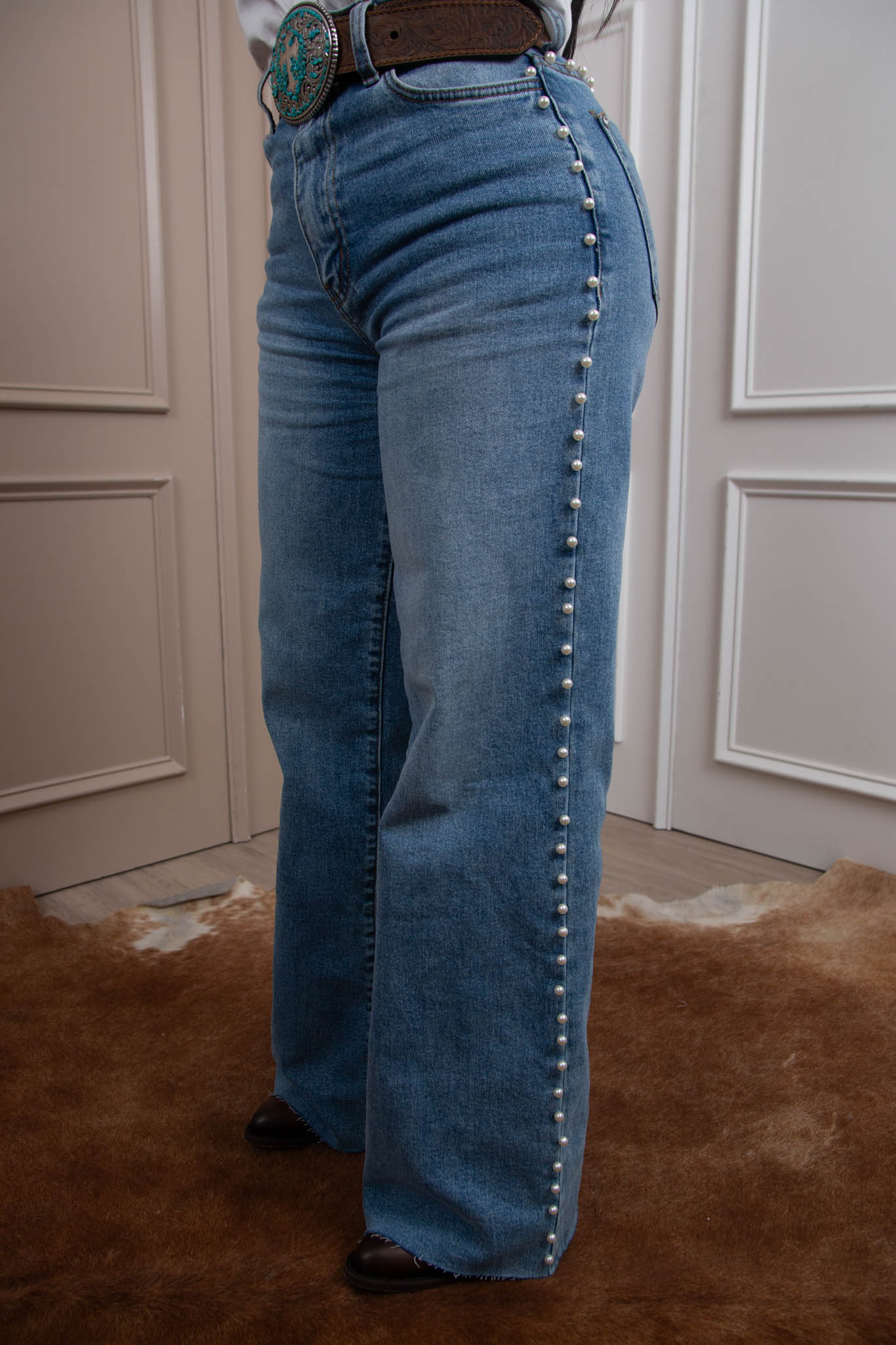 Pearl Trim Denim Jeans