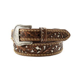 Nocona Cowhide Underlay Embroidered Cowboy Belt
