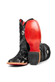 Cattleman Cowhide Red Bottom Square Toe Cowboy Boot Size 8.5 Box RM34