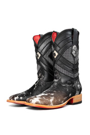 Cattleman Cowhide Red Bottom Square Toe Cowboy Boot Size 8.5 Box RM35