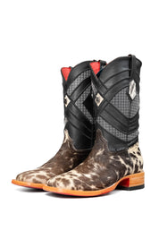 Cattleman Cowhide Red Bottom Square Toe Cowboy Boot Size 9 Box RM36