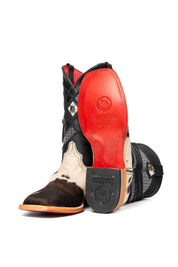 Cattleman Cowhide Red Bottom Square Toe Cowboy Boot Size 9 Box RM39