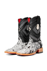 Prescott  Cowhide Red Bottom Square Toe Cowboy Boot Size 6.5 Box RM7