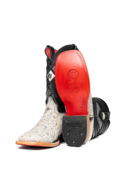 Cattleman Cowhide Red Bottom Square Toe Cowboy Boot Size 6.5 Box RM8
