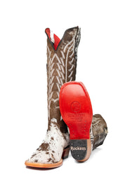 Women's Tall Cowhide Red Bottom Square Toe Cowboy Boot Size 6 Box UW2